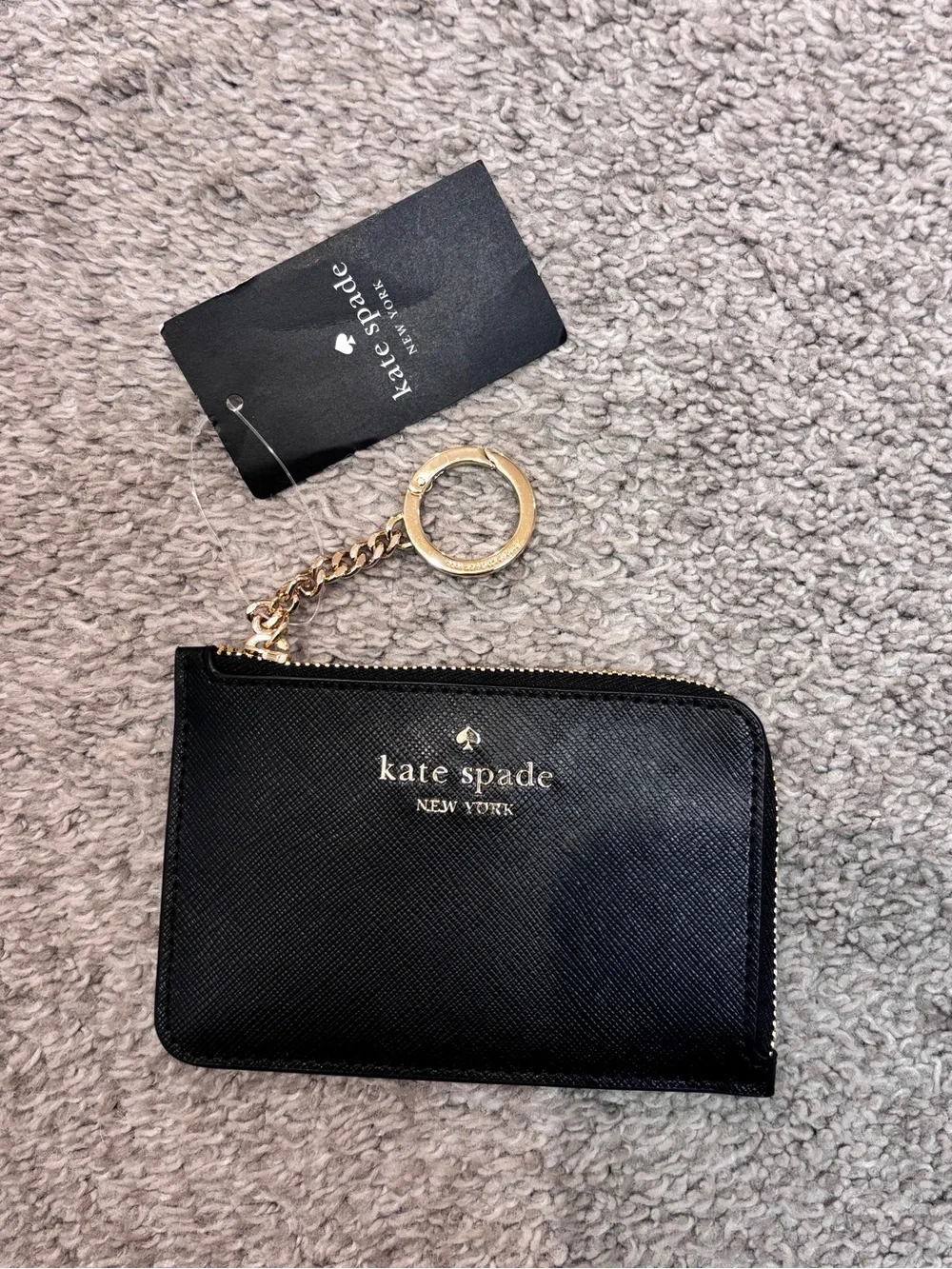 NWT Kate ♠️Spade Madison Top Zip Card Holder Black